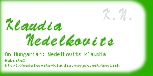 klaudia nedelkovits business card